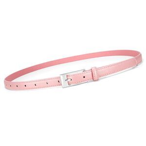 Thin Belts For Women Skinny Leather Pink Belt Women For Dress Jeans Fashion🙃